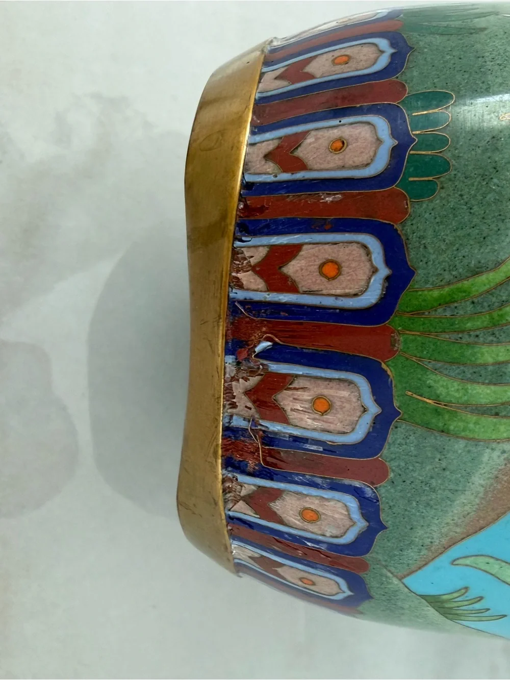 Vintage 1990’s Chinese Cloisonné Vase w/ Base Purchased in China PRICED TO SELL